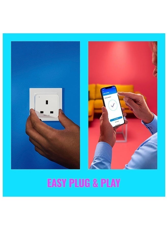 Wiz Smart Plug Type G (UAE/UK) 13A, Wi-Fi & Bluetooth, Matter Compatible Smart Socket, App & Voice Control, Works with Alexa, Google Assistant & Apple Home (Siri), Timer & Schedule - Image 5